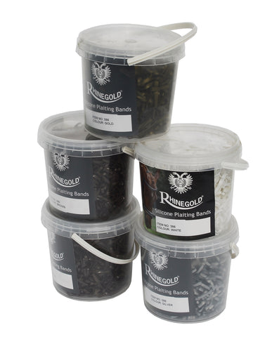 Rhinegold Silicone Plaiting Bands In Handy Tub Innovative- Fabulously Stretchy!